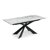 Cosmic Extending Dining Table with 4 Grey Boucle Dining Chairs - Pendle Village Furniture